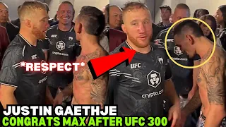 Justin Gaethje CONGRATS Max Holloway Backstage After Their Fight At UFC 300 (RESPECT)