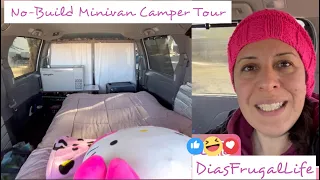 No-Build Minivan Camper Van Tour 5 / Trying a Regular Twin Bed #toyota #campervan #minimalist