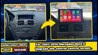 How to install car radio for Mercedes Benz EC Class W204 Radio 2007- 2014 with carplay andorid auto？