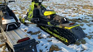 Polaris 800 RMK pro vs axys silber  turbo snowmobile field testing 155 tracks