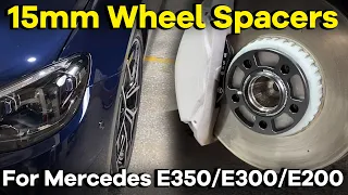 15mm Mercedes Wheel Spacers Before and After | BONOSS Mercedes E300 E350 Aftermarket Accessories