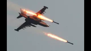 Video of Russian SU-25 firing air-to-surface rockets few seconds before it was shot down.