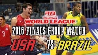 USA vs  BRAZIL 2016 World League Volleyball FINALS Group Match   FULL MATCH All Breaks Removed