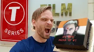 PewDiePie Delivers Cake to T-Series HQ in India *REAL*
