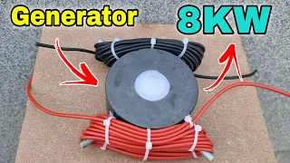 I turn pvc wire with permanent magnets in amazing 220v 8000w electric generator