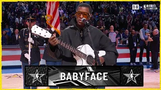 Babyface Performs the National Anthem at 2024 NBA All-Star Game