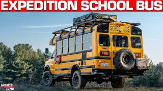 From Bus To Off Road Beast! Custom School Bus Ford E-450 4x4 Build By U-joint Off Road | Inside Line