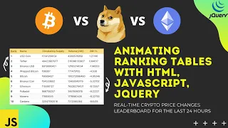 Animating HTML Ranking Table with Javascript & JQuery — Realtime Crypto Prices Changes Leaderboard