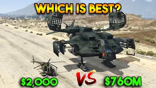 GTA 5 : CHEAP VS EXPENSIVE (MILITARY HELICOPTER)