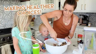 Day in the Life Mom of Twins & 2-Year-Old | Meal Prepping, Cleaning, Backyard Reno | Kendra Atkins