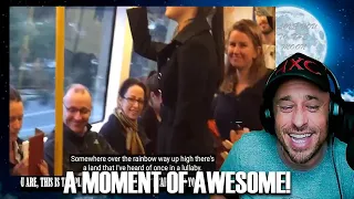 Train Passengers Sing Over the Rainbow! Reaction!