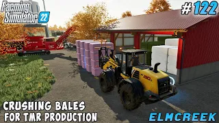 Working with bales for production of straw accessories and TMR | Elmcreek Farm | FS 22 | ep #121