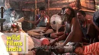 Aghori baba having good time with his friends