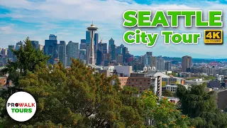Seattle City Tour in 4K 60fps - Pike Place Market - Space Needle - Gum Wall