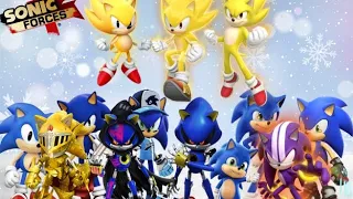 jugando con todos los sonic especial de navidad en sonic forces speed battle 🎄🎄🎄🎁🎁