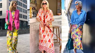 BRIGHT AND COLORFUL SUMMER LOOKS FOR WOMEN AGED 50-60 | STYLIST TIPS