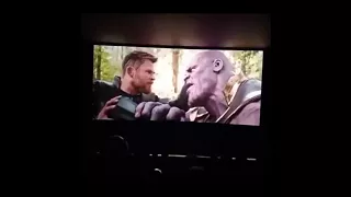 Avengers infinity war , thor kills thanos