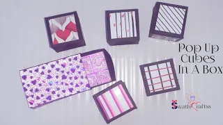 Pop Up Cubes in a Box Tutorial | Simple method | Valentine special | DIY Craftss | Swathicraftss