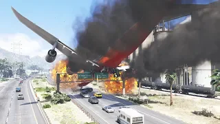 World's Heaviest Boeing 747 Emergency Landing Crash on Busy Highway | GTA 5