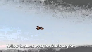 Yellow Antonov An-2 over Roskilde airport (EKRK)