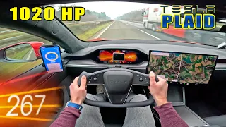 Tesla Model S PLAID - TOP SPEED on AUTOBAHN [NO SPEED LIMIT]