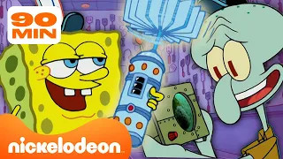 SpongeBob | TUTTI i gadget e le invenzioni di SpongeBob! | Compilation di 90 minuti | Nickelodeon