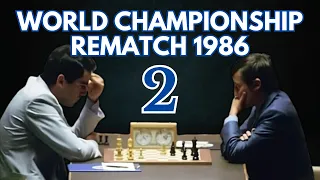 Garry Kasparov vs Anatoly Karpov | World Championship Rematch 1986 | Round 2