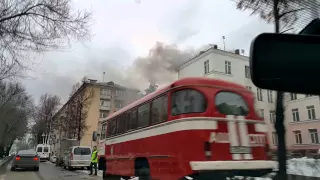 Железногорск. Пожар в бывшей вечёрке