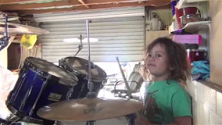 5 year old Shem playing reggae drums