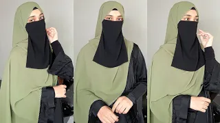 Hijab With Half Niqab | Half Niqab Hijab Tutorial | Hijab With Niqab