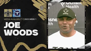Joe Woods on preparing for Titans run game, Alontae Taylor's adjustment to slot | New Orleans Saints