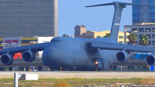 USAF C-5 SUPER GALAXY Take Off At LAX Airport! | B747, A380, B777 | Los Angeles