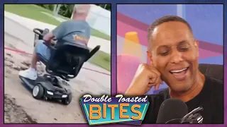 GUY FALLING OFF WHEELCHAIR ABSOLUTELY BREAKS US! | Double Toasted Bites