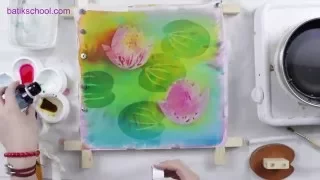 Работа со штампами в горячем батике/Stamps in batik