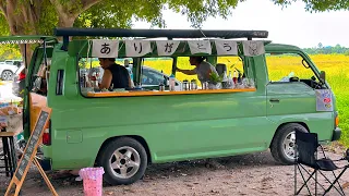 Cafe Vlog Mini Coffee Shop Van converted into mobile Café Non Electric Kopi Barista Work Relax Mood