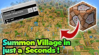 How to summon Instant Village using Command Block in Minecraft PE/BE 1.19 !