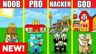 MCDONALDS BUILD CHALLENGE - Minecraft Battle: NOOB vs PRO vs HACKER vs GOD Animation FAST FOOD HOUSE