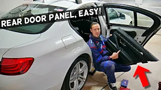 BMW F10 F11 REAR DOOR PANEL REMOVAL REPLACEMENT 520i 528i 530i 523i 535i 518d 520d 525d 530d