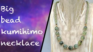 How to make a kumihimo necklace using larger beads