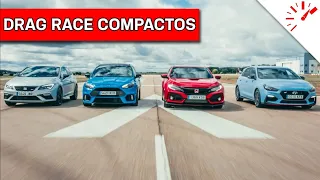 Drag Race Hyundai i30N, Ford Focus RS, Honda Civic Type R, Seat Leon Cupra