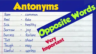 Antonyms|opposite words|most important antonyms for all competitive exams|