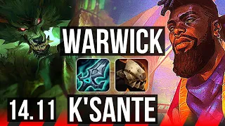 WARWICK vs K'SANTE (TOP) | 6 solo kills, 11/2/7, 1300+ games | EUW Master | 14.11