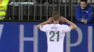 Amazing 40m Freekick Goal Vrsic Slovenia vs. Serbia (1:0) HD