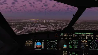 Xplane 12 - Toliss A319 Sunset Landing into Chicago KORD Runway 10C