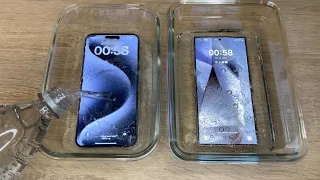 iPhone 15 Pro Max vs Samsung Galaxy S24 Ultra   Sparkling Water FREEZE Test!