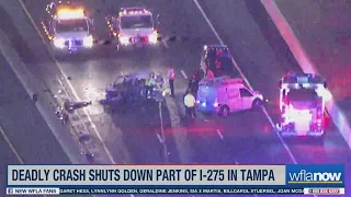 Deadly crash shuts down northbound lanes of I-275 in Tampa