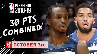 Andrew Wiggins & Karl-Anthony Towns Full Highlights vs Clippers - 2018.10.03 - 30 Pts Combined!
