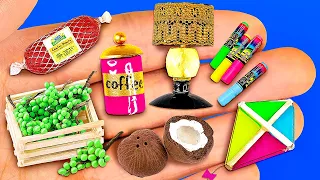 14 NEW DIY MINIATURE REALISTIC FOOD AND DRINKS FOR DOLLHOUSE BARBIE