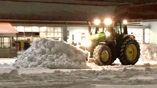 Snow Removal John Deere Plowing Heavy Snow