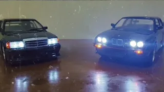 Mercedes Benz 190e Evo 2 vs BMW M3 E30 Sport Evolution 2 LIGHTS ON